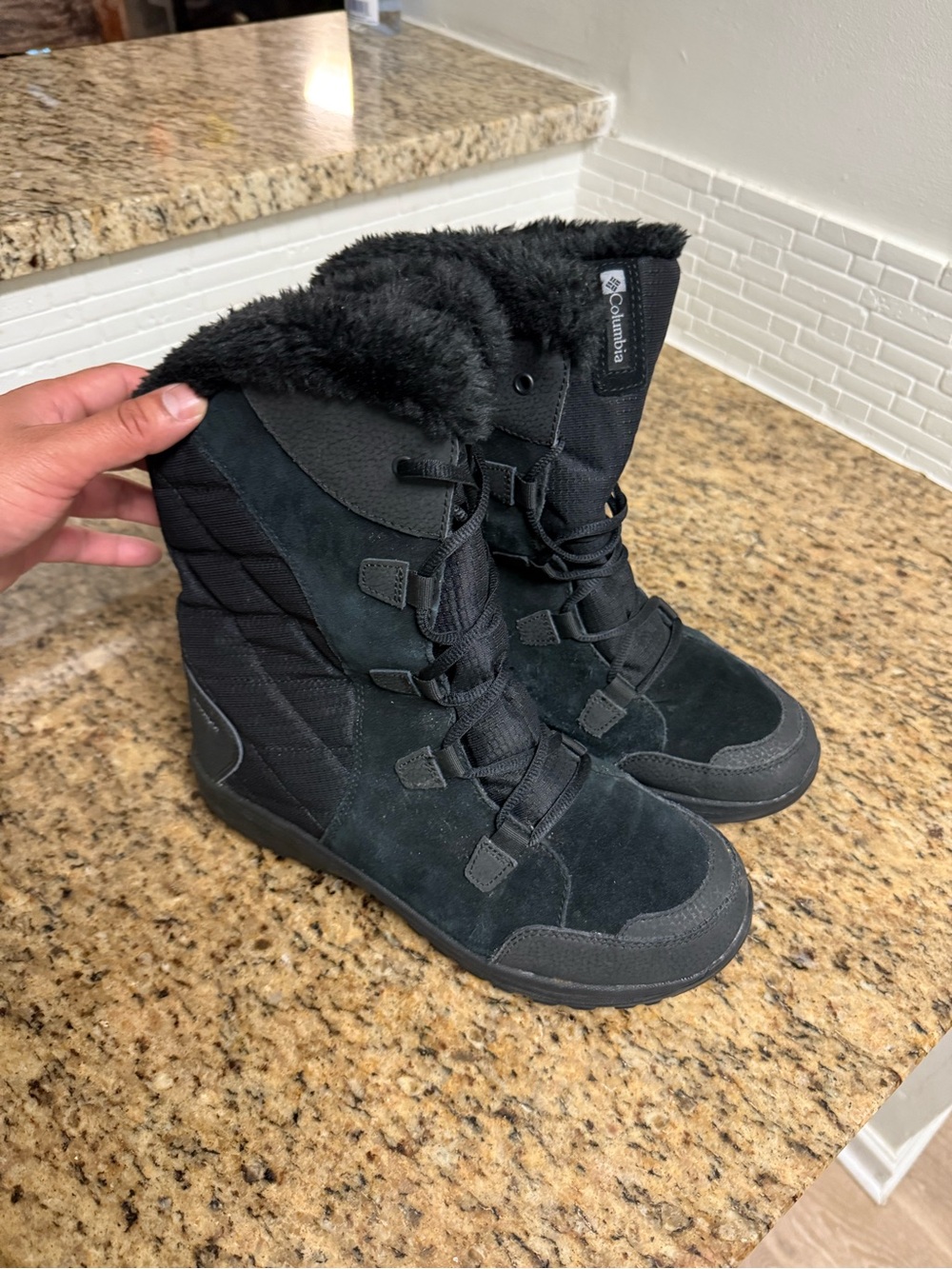 Columbia Ice Maiden II Snow Winter Boots Black WaterProof Women Size 10.5 Used